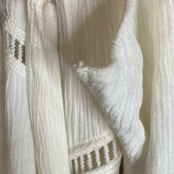 Raga La Cruz Midi Sundress White Plunging V Neck Bohemian Flowy S Small - Picture 12 of 15